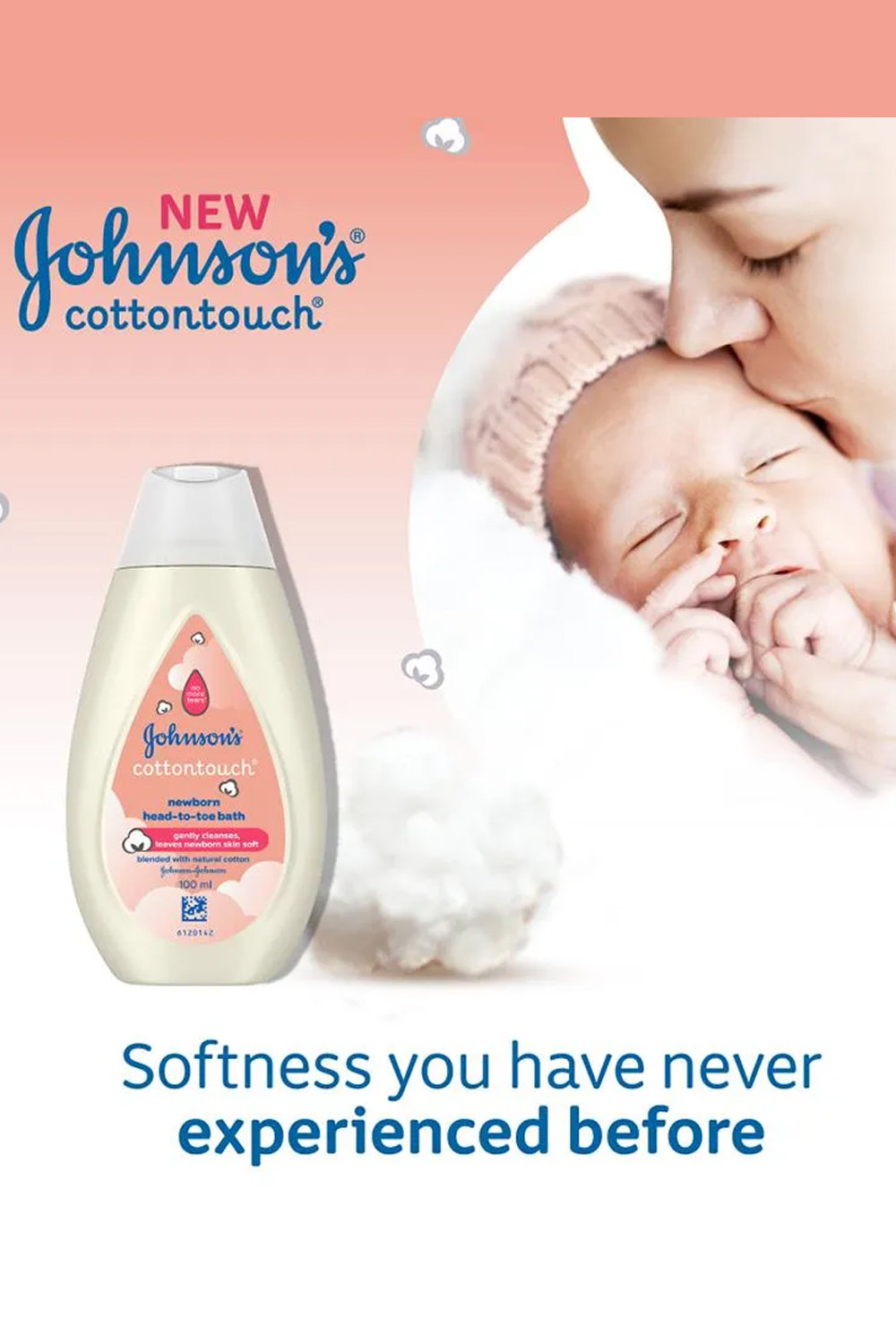 Arcnord | Johnson's Cottontouch Newborn Head-To-Toe Bath, 100ml