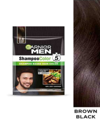 Garnier Men Shampoo Hair Color, Shade 3.0 Brown Black