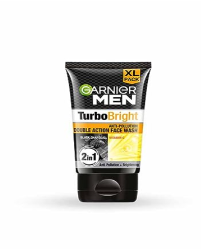 Garnier Men Double Action Face Wash With Black Charcoal And Vitamin C, 50gm