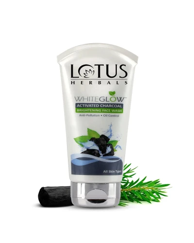 Lotus Herbals WHITEGLOW Activated Charcoal Anti-Pollution Brightening Face Wash, 50gm