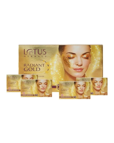 Lotus Herbals Radiant Gold Cellular Glow Salon Grade 4 Facial Kit