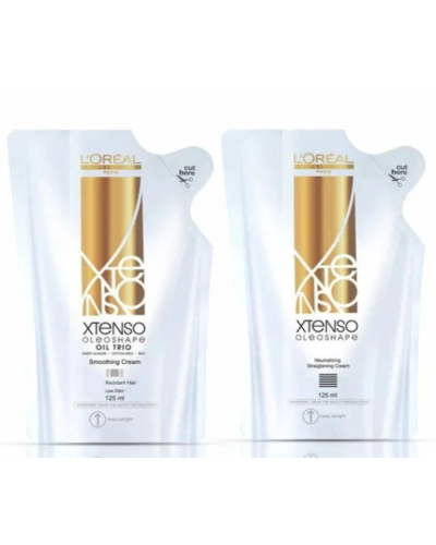 L'Oreal Professinel Xtenso Oleoshape Hair Straightening Cream + Neutralizer, 125ml + 125ml (250ml)