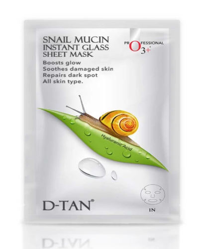 O3+ Snail Mucin Glass Skin Instant Sheet Mask, 30ml