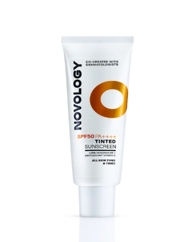 Novology Tinted Sunscreen SPF 50 PA+++ With 1.25% Niacinamide + Vitamin C, 50gm