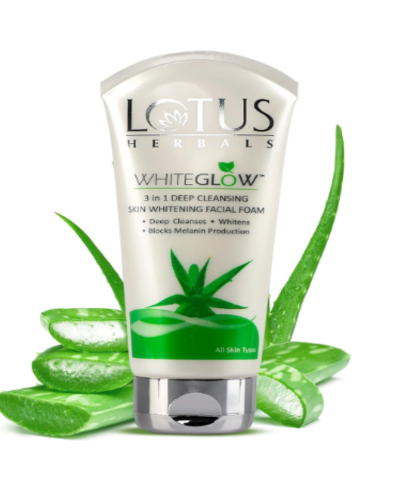 Lotus Herbals Whiteglow 3 In 1 Deep Cleansing Skin Brightening Facial Foam, 100gm