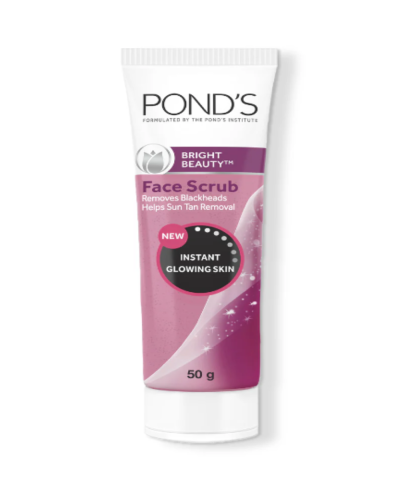 Pond's Bright Beauty Face Scrub For SunTan & Blackheads Removal,50gm