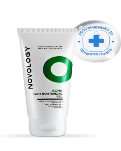 Novology Acne Light Moisturizing Gel With 13.5% Hyaluronic Acid Complex + Pro-Vitamin B5 + Niacinamide + Glycerin, 50gm