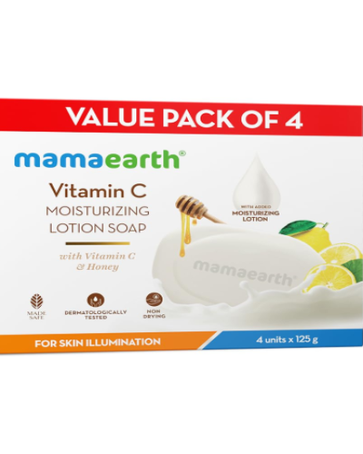 Mamaearth Vitamin C Moisturizing Lotion Soap With Vitamin C & Honey, 125gm x 4