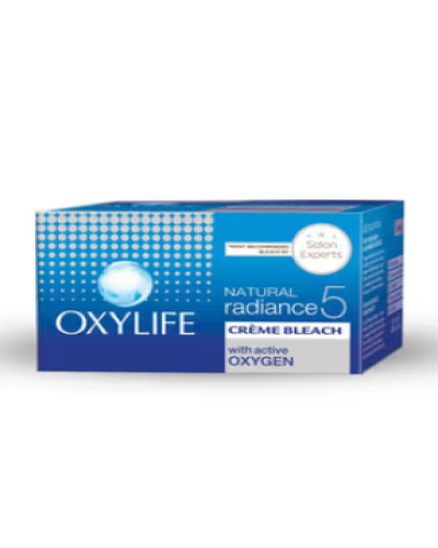 Oxylife Natural Radiance 5 Creme Bleach With Skin Radiance Serum, 27gm